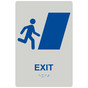 Pearl Gray ADA Braille EXIT Right Sign with Symbol RRE-246_Blue_on_PearlGray