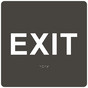 Charcoal Gray 6-Inch Square ADA Braille EXIT Sign RRE-655-66_White_on_CharcoalGray