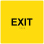 Square Yellow ADA Braille EXIT Sign - RRE-655-99_Black_on_Yellow