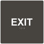 Square Charcoal Gray ADA Braille EXIT Sign - RRE-655-99_White_on_CharcoalGray