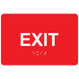 Red ADA Braille EXIT Sign RRE-655_White_on_Red