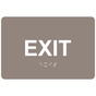 Taupe ADA Braille EXIT Sign RRE-655_White_on_Taupe