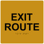 Gold 9-Inch Square ADA Braille EXIT ROUTE Sign RRE-660-99_Black_on_Gold