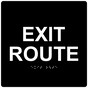 Black 9-Inch Square ADA Braille EXIT ROUTE Sign RRE-660-99_White_on_Black