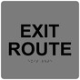 Gray 6-Inch Square ADA Braille EXIT ROUTE Sign RRE-660_Black_on_Gray
