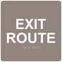 Taupe 6-Inch Square ADA Braille EXIT ROUTE Sign RRE-660_White_on_Taupe