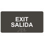 Charcoal Gray ADA Braille Exit/Salida Sign with Tactile Text - RSMB-335_White_on_CharcoalGray