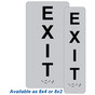 Silver ADA Braille Exit Sign with Tactile Text - RSME-19471_Black_on_Silver