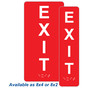 Red ADA Braille Exit Sign with Tactile Text - RSME-19471_White_on_Red