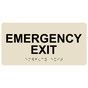 Almond ADA Braille Emergency Exit Sign with Tactile Text - RSME-28041_Black_on_Almond