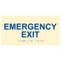 Ivory ADA Braille Emergency Exit Sign with Tactile Text - RSME-28041_Blue_on_Ivory