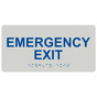 Pearl Gray ADA Braille Emergency Exit Sign with Tactile Text - RSME-28041_Blue_on_PearlGray