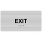 Brushed Silver ADA Braille Exit Sign with Tactile Text - RSME-335_Black_on_BrushedSilver