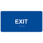 Blue ADA Braille Exit Sign with Tactile Text - RSME-335_White_on_Blue