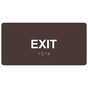 Dark Brown ADA Braille Exit Sign with Tactile Text - RSME-335_White_on_DarkBrown