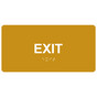 Gold ADA Braille Exit Sign with Tactile Text - RSME-335_White_on_Gold