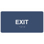 Navy ADA Braille Exit Sign with White Tactile Text
