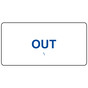 White ADA Braille Out Sign with Tactile Text - RSME-500_Blue_on_White