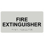Pearl Gray ADA Braille Fire Extinguisher Sign with Tactile Text - RSME-345_Black_on_PearlGray