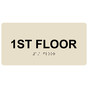 Almond ADA Braille Custom Floor Number Sign with Tactile Text - RSME-250_Black_on_Almond