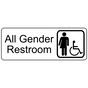 White Engraved All Gender Restroom Sign with Symbol