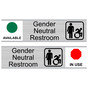Silver Gender Neutral Restroom (Available/In Use) Sliding Engraved Sign EGRE-25517-SYM-SLIDE_Black_on_Silver