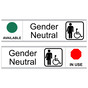 White Gender Neutral (Available/In Use) Sliding Engraved Sign EGRE-25519-SYM-SLIDE_Black_on_White