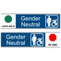 Blue Gender Neutral (Available/In Use) Sliding Engraved Sign