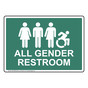 Pine Green ALL GENDER RESTROOM Sign with Dynamic Accessibility Symbol RRE-25296-White_on_PineGreen