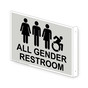 Projection-Mount Gray ALL GENDER RESTROOM Sign With Dynamic Accessibility Symbol RRE-25296Proj-Black_on_Gray