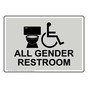 Pearl Gray Accessible ALL GENDER RESTROOM Sign With Toilet Symbol RRE-25302-Black_on_PearlGray