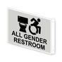 Projection-Mount Gray ALL GENDER RESTROOM Sign With Dynamic Accessibility Symbol RRE-25305Proj-Black_on_Gray