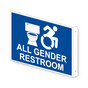 Projection-Mount Blue ALL GENDER RESTROOM Sign With Dynamic Accessibility Symbol RRE-25305Proj-White_on_Blue