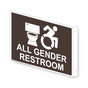 Projection-Mount Dark Brown ALL GENDER RESTROOM Sign With Dynamic Accessibility Symbol RRE-25305Proj-White_on_DarkBrown