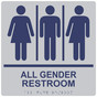 Square Silver ADA Braille ALL GENDER RESTROOM Sign - RRE-25413-99_MarineBlue_on_Silver