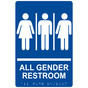Blue ADA Braille All Gender Restroom Sign With Symbol