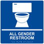 Square Blue ADA Braille ALL GENDER RESTROOM Sign - RRE-25422-99_White_on_Blue