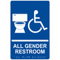 Blue ADA Braille Accessible ALL GENDER RESTROOM Sign with Symbol RRE-25425_White_on_Blue