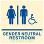Square Ivory ADA Braille Accessible Gender Neutral Restroom Sign CS160733