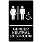 Black ADA Braille Accessible Gender Neutral Restroom Sign CS259091