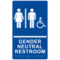 Blue ADA Braille Accessible GENDER NEUTRAL RESTROOM Sign with Symbol RRE-31036_White_on_Blue