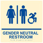 Square Ivory Braille GENDER NEUTRAL RESTROOM Sign with Dynamic Accessibility Symbol - RRE-31036R-99_Blue_on_Ivory