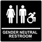 Square Black Braille GENDER NEUTRAL RESTROOM Sign with Dynamic Accessibility Symbol - RRE-31036R-99_White_on_Black