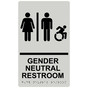 Pearl Gray Braille GENDER NEUTRAL RESTROOM Sign with Dynamic Accessibility Symbol RRE-31036R_Black_on_PearlGray