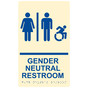 Ivory Braille GENDER NEUTRAL RESTROOM Sign with Dynamic Accessibility Symbol RRE-31036R_Blue_on_Ivory