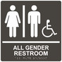 Square Charcoal Gray ADA Braille Accessible ALL GENDER RESTROOM Sign - RRE-31960-99_White_on_CharcoalGray