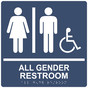 Square Navy ADA Braille Accessible ALL GENDER RESTROOM Sign - RRE-31960-99_White_on_Navy