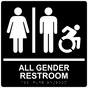 Square Black Braille GENDER NEUTRAL RESTROOM Sign with Dynamic Accessibility Symbol - RRE-31960R-99_White_on_Black
