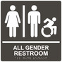 Square Charcoal Gray Braille GENDER NEUTRAL RESTROOM Sign with Dynamic Accessibility Symbol - RRE-31960R-99_White_on_CharcoalGray