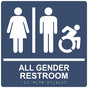 Square Navy Braille GENDER NEUTRAL RESTROOM Sign with Dynamic Accessibility Symbol - RRE-31960R-99_White_on_Navy